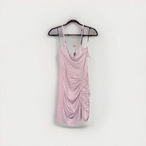 Pink Ruched Mini Dress